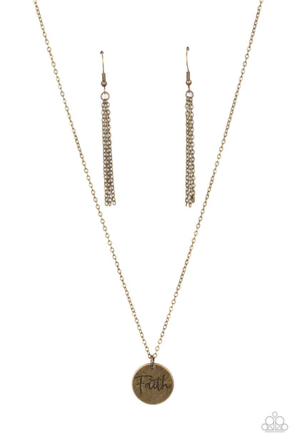 Paparazzi Necklace - Choose Faith - Brass