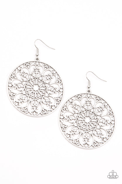 Paparazzi Earrings - Make A MANDALA Out Of You - Silver