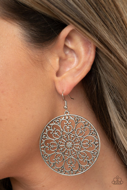 Paparazzi Earrings - Make A MANDALA Out Of You - Silver