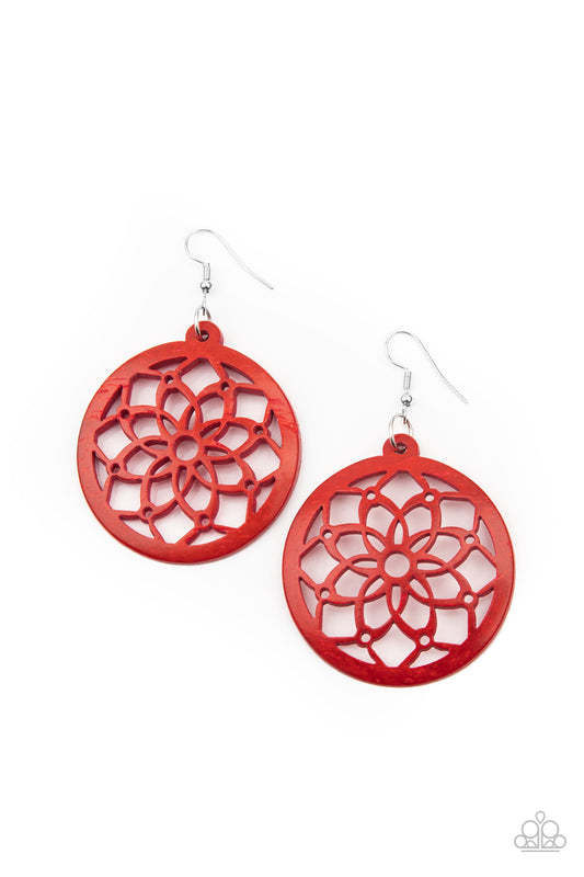 Paparazzi Earrings - Mandala Meadow - Red