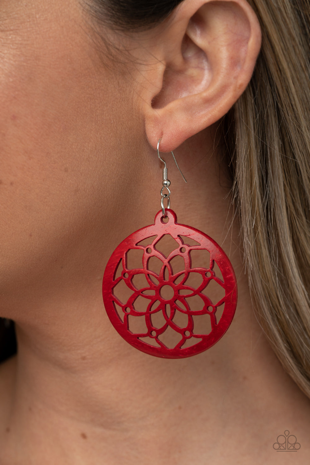 Paparazzi Earrings - Mandala Meadow - Red