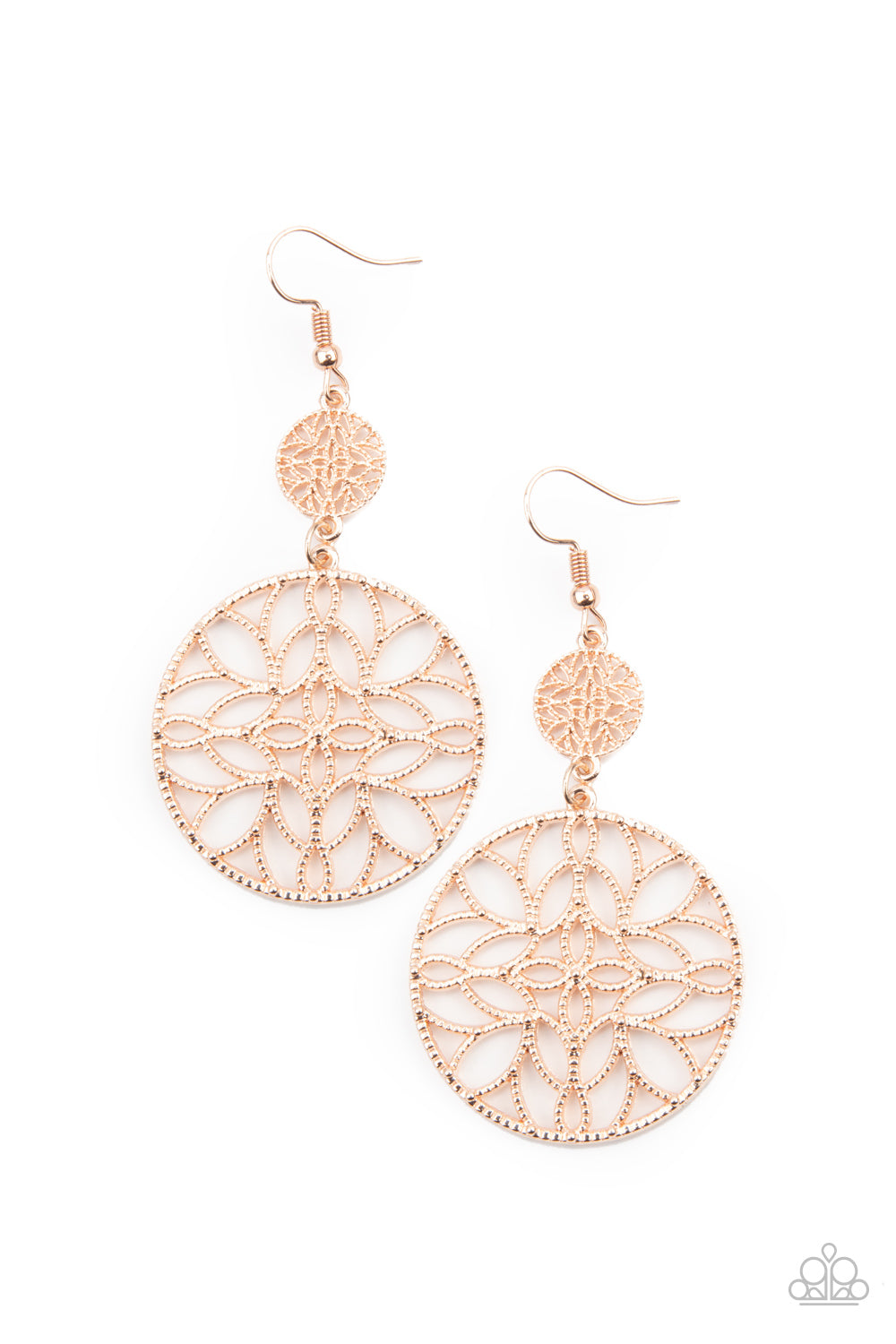 Paparazzi Earrings - Mandala Eden - Rose Gold