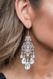 Paparazzi Earrings - Queen Of All Things Sparkly - White