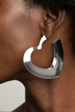 Paparazzi Earrings - Heart-Racing Radiance - Silver