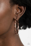 Paparazzi Earrings - Dont Get It Twisted - Copper