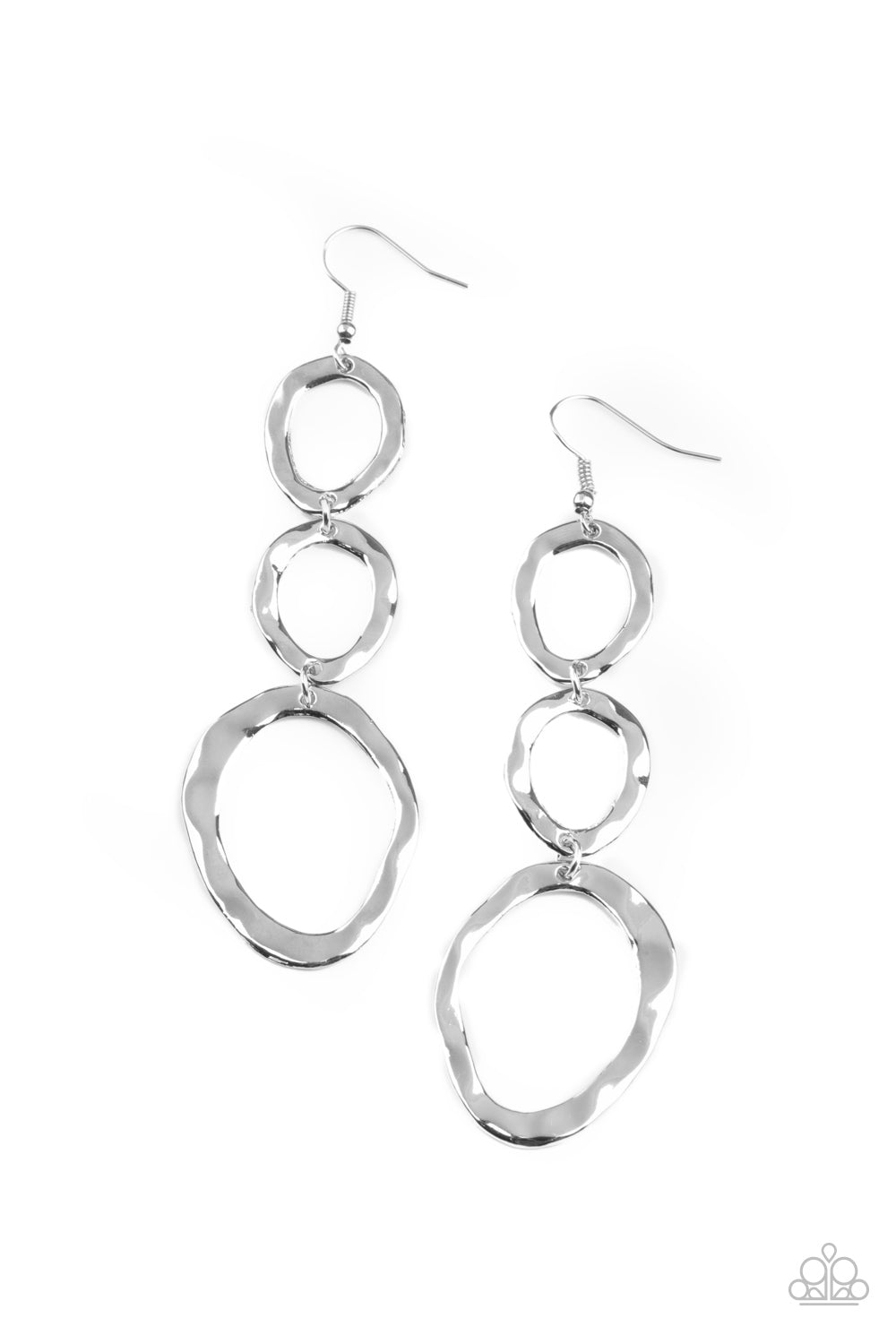 Paparazzi Earrings - So OVAL It! - Silver