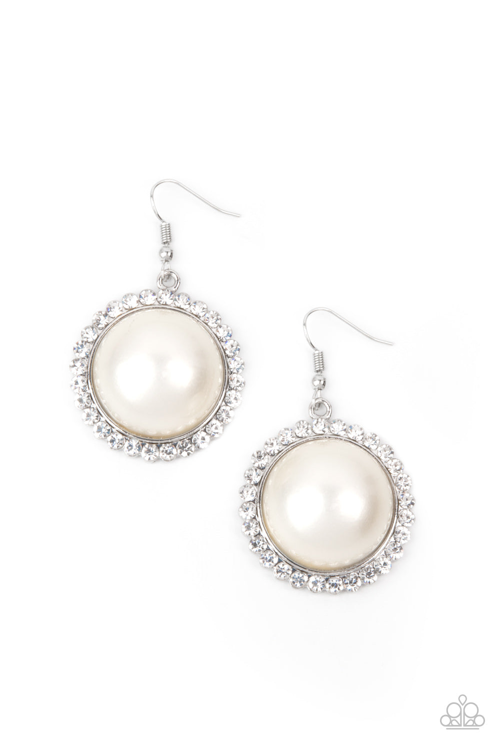 Paparazzi Earrings - Esteemed Elegance - White