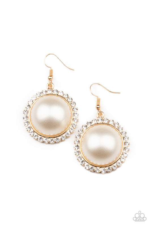 Paparazzi Earrings - Esteemed Elegance - Gold