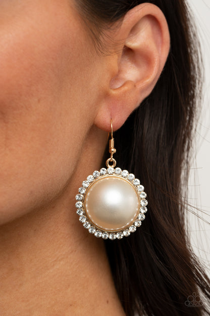 Paparazzi Earrings - Esteemed Elegance - Gold