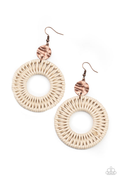 Paparazzi Earrings -Total Basket Case - Copper