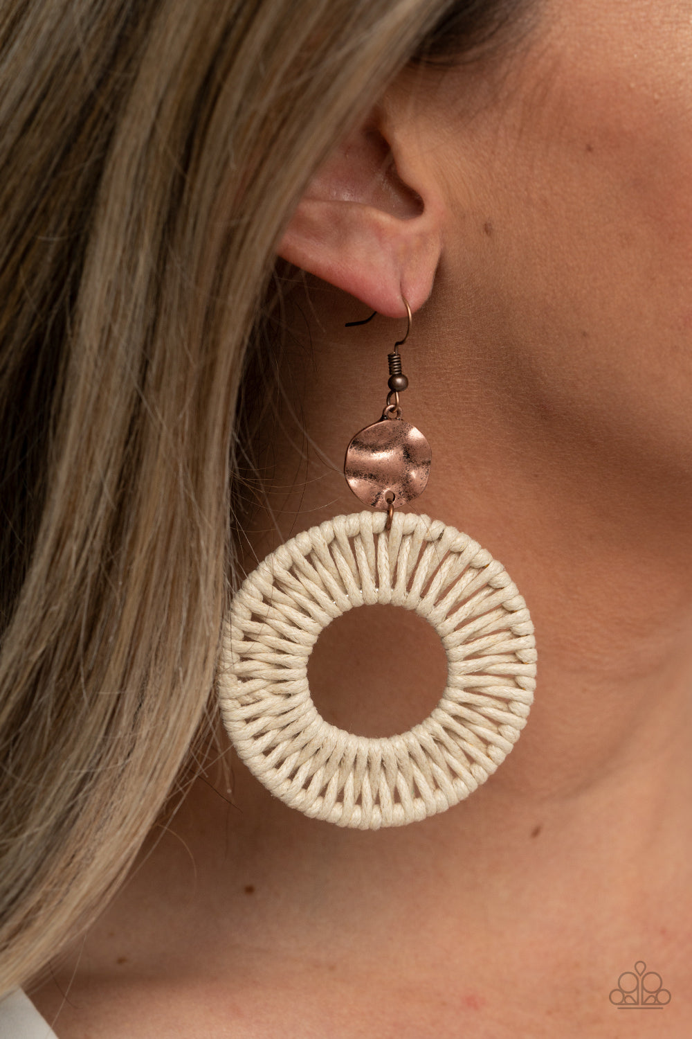 Paparazzi Earrings -Total Basket Case - Copper