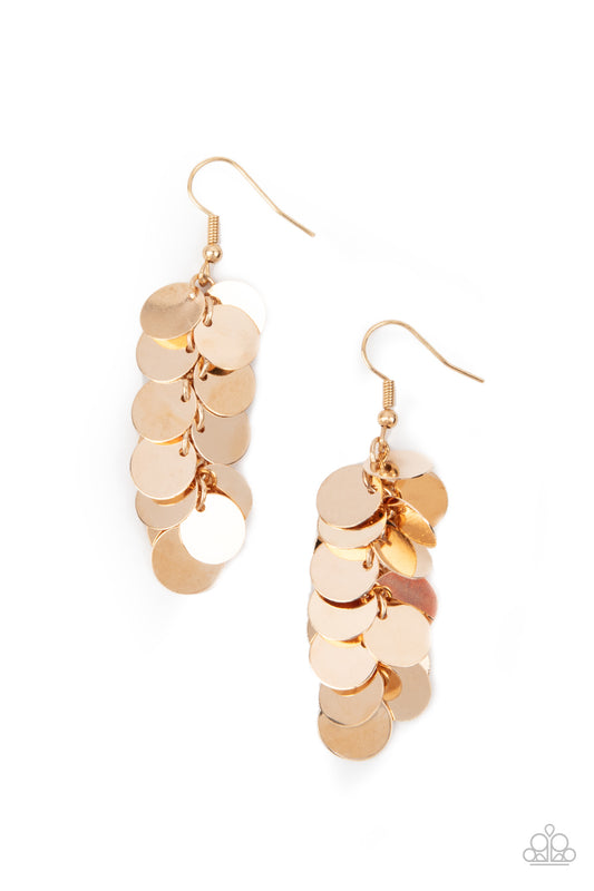 Paparazzi Earrings - Hear Me Shimmer - Gold