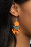 Paparazzi Earrings - Jurassic Juxtaposition - Orange