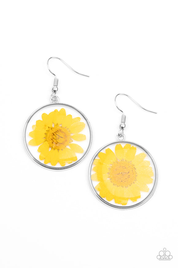 Paparazzi Earrings - Forever Florals - Yellow
