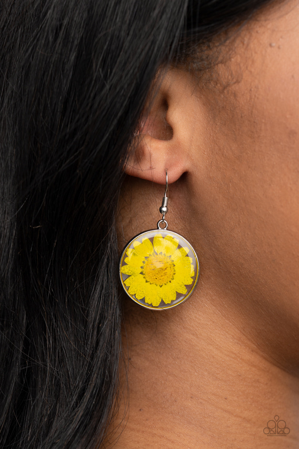 Paparazzi Earrings - Forever Florals - Yellow