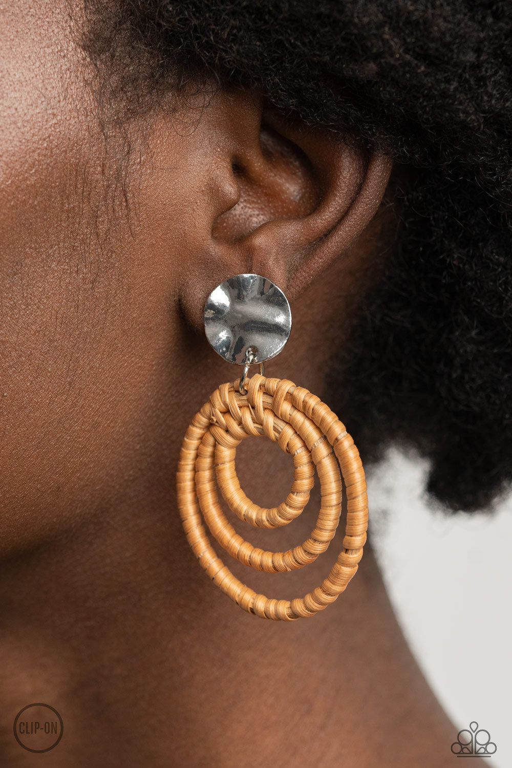 Paparazzi Earrings - Whimsically Wicker - Brown