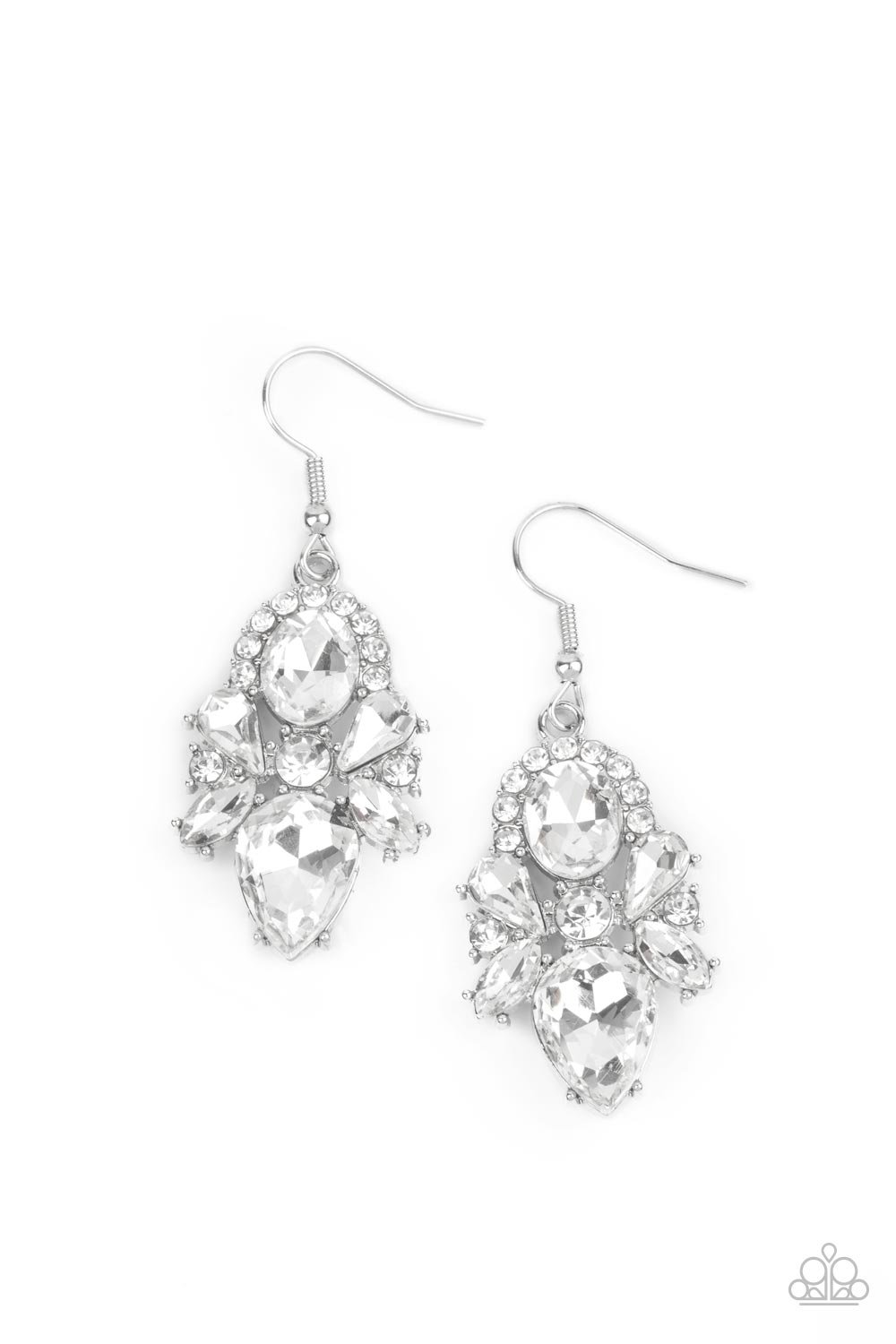 Paparazzi Earrings - Stunning Starlet - White