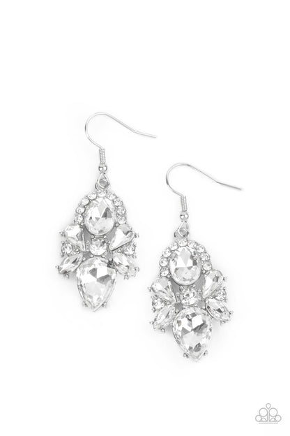 Paparazzi Earrings - Stunning Starlet - White