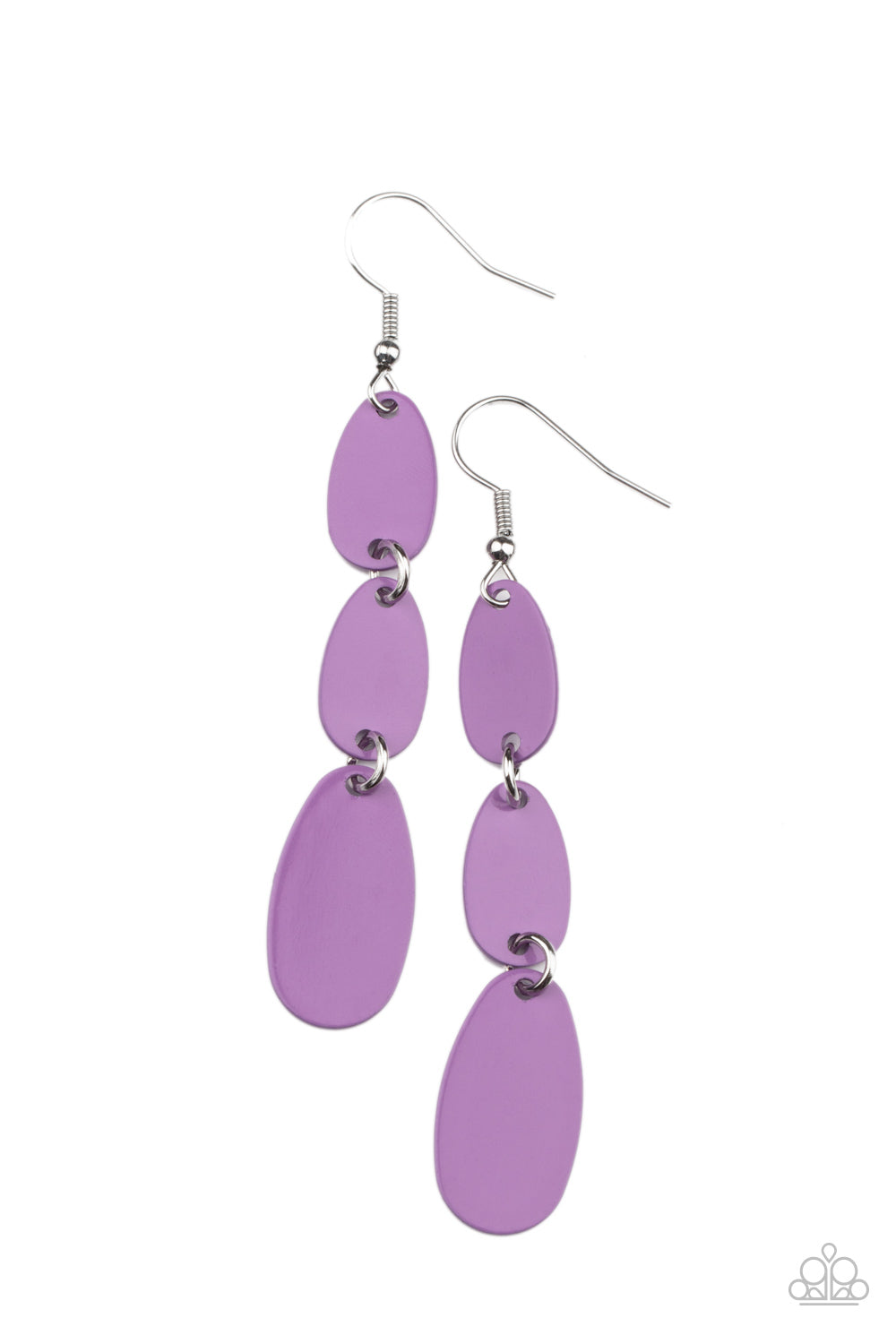 Paparazzi Earrings - Rainbow Drops - Purple