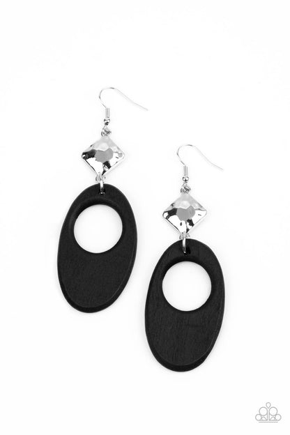 Paparazzi Earrings - Retro Reveal - Black