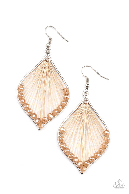 Paparazzi Earrings - Pulling at My HARP-strings - Brown