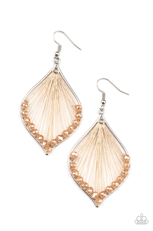 Paparazzi Earrings - Pulling at My HARP-strings - Brown