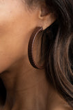 Paparazzi Earrings - Leather-Clad Legend - Brown