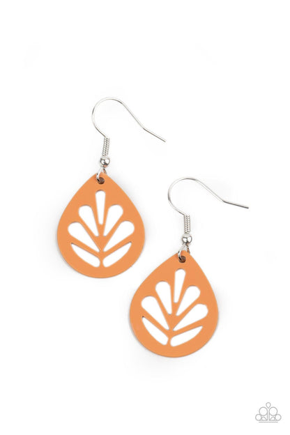 Paparazzi Earrings - LEAF Yourself Wide Open - Orange