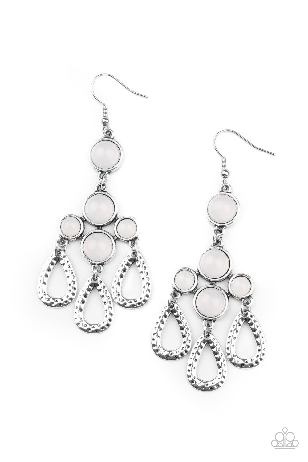 Paparazzi Earrings - Mediterranean Magic - White