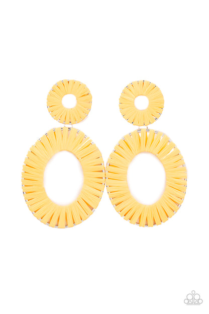 Paparazzi Earrings - Foxy Flamenco - Yellow