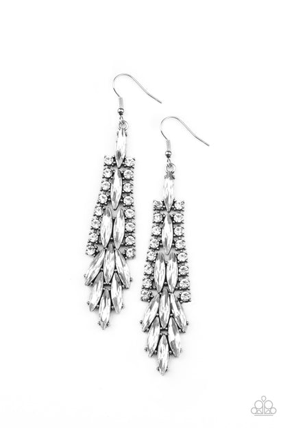 Paparazzi Earrings - Crown Heiress - White