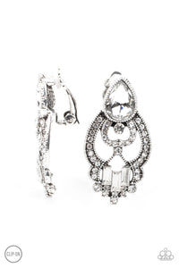 Paparazzi Earrings - Glamour Gauntlet - White