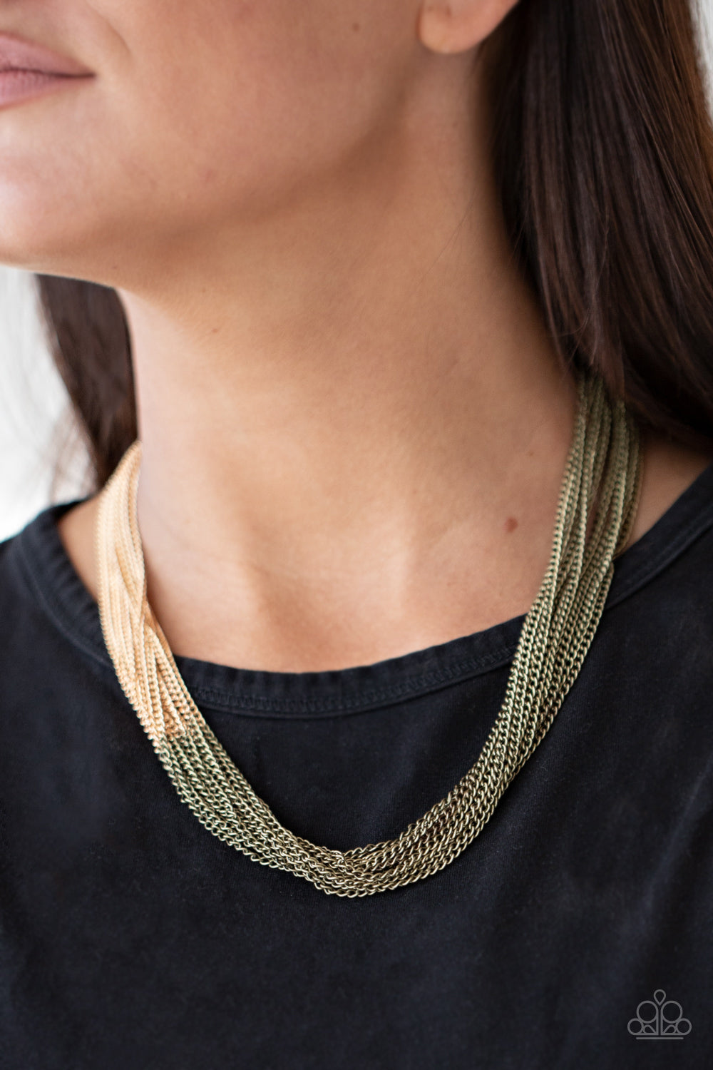 Paparazzi Necklace - Metallic Merger - Brass