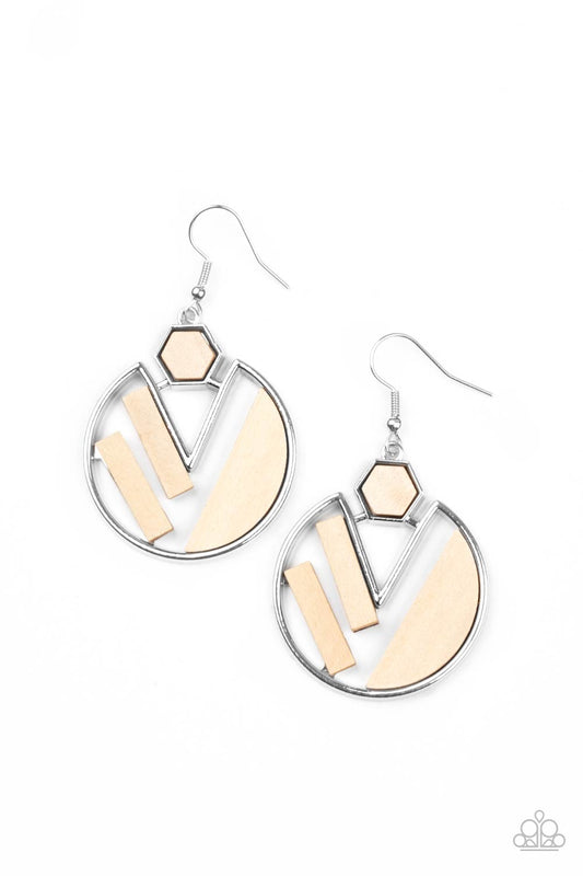 Paparazzi Earrings - Petrified Posh - White