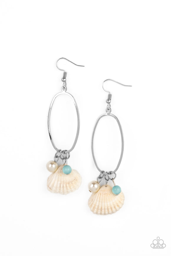 Paparazzi Earrings - This Too SHELL Pass - Blue