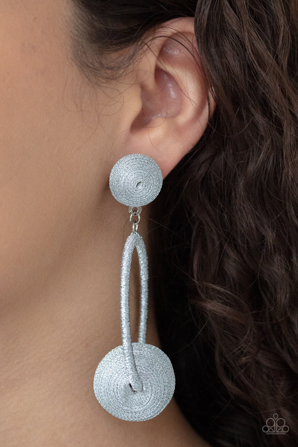 Paparazzi Earrings - Social Sphere - Silver