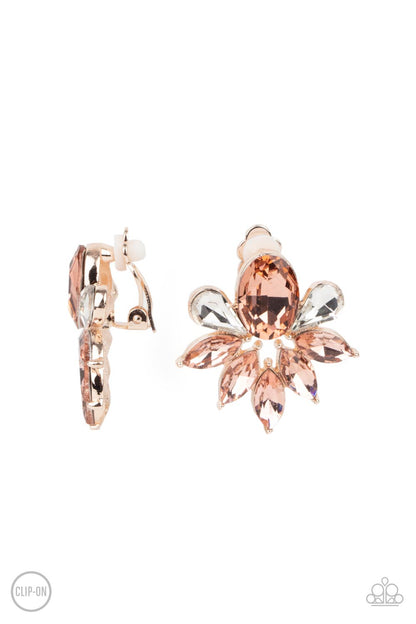 Paparazzi Earrings - Fearless Finesse - Rose Gold