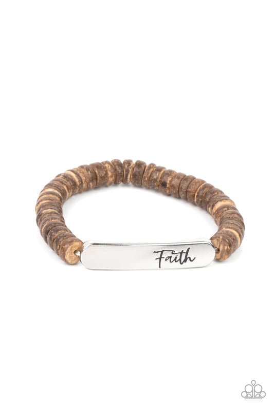 Paparazzi Bracelet - Full Faith - Brown