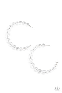 Paparazzi Earrings - In The Clear - White