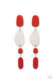 Paparazzi Earrings - Deco By Design - Red