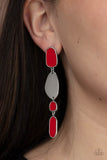 Paparazzi Earrings - Deco By Design - Red