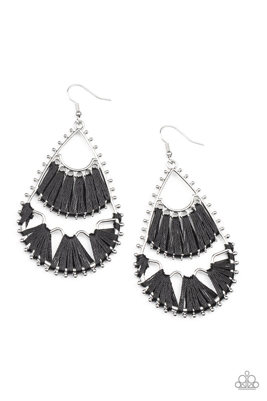 Paparazzi Earrings - Samba Scene - Black