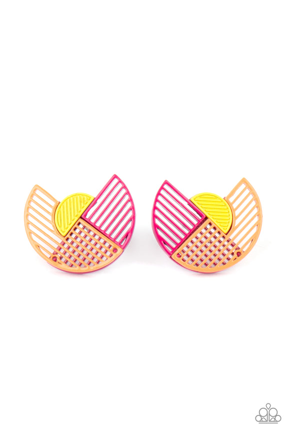 Paparazzi Earrings - Its Just an Expression - Pink
