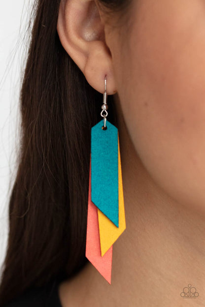 Paparazzi Earrings - Suede Shade - Multi