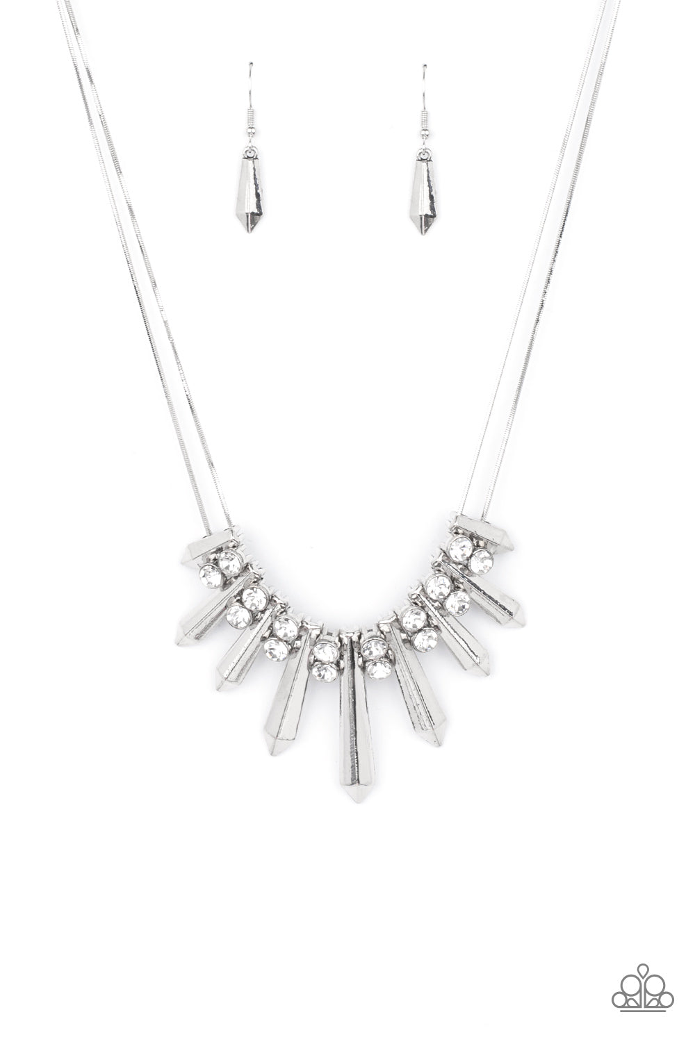 Paparazzi Necklace - Dangerous Dazzle - White