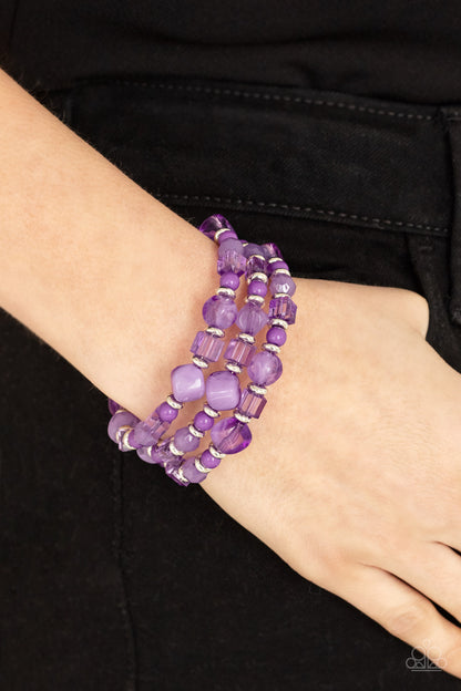 Paparazzi Bracelet - Girly Girl Glimmer - Purple