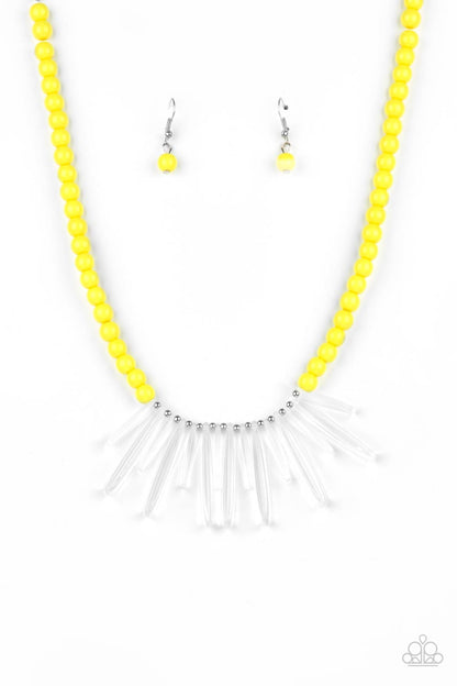 Paparazzi Necklace - Icy Intimidation - Yellow