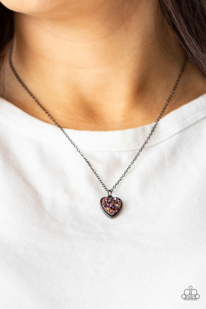 Paparazzi Necklace - Pitter-Patter, Goes My Heart - Purple