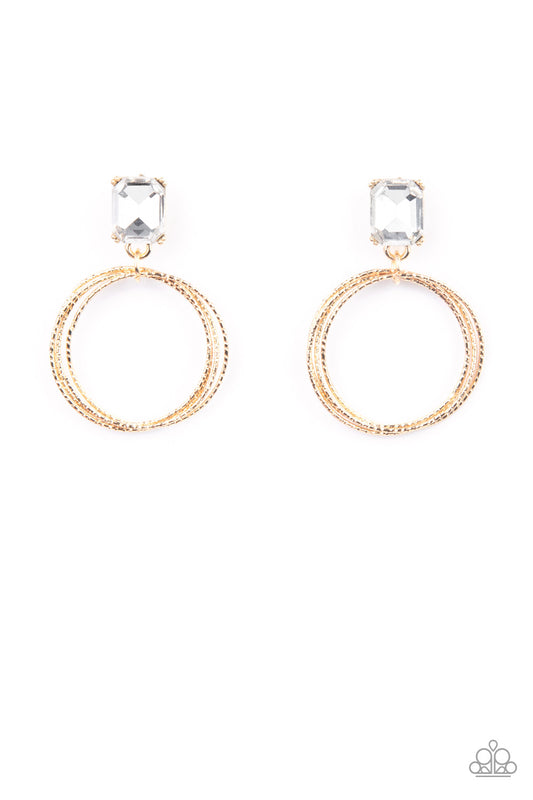 Paparazzi Earrings - Prismatic Perfection - Gold