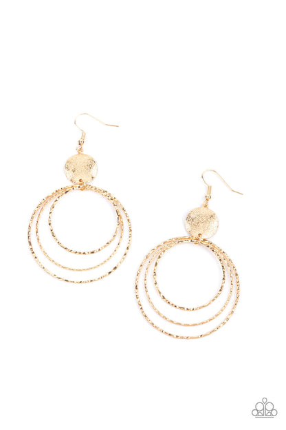 Paparazzi Earrings - Universal Rehearsal - Gold